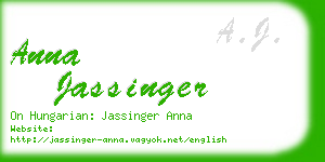 anna jassinger business card